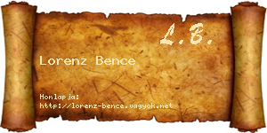 Lorenz Bence névjegykártya
