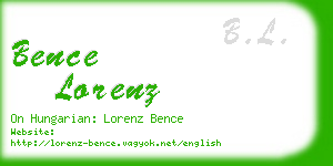 bence lorenz business card